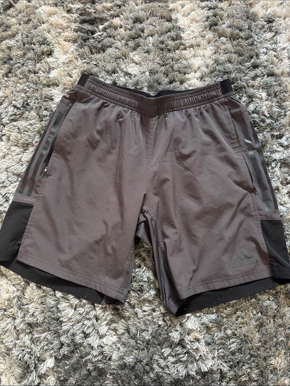 adidas Men's Dark Gray Climacool Athletic Shorts with Subtle Black Panels